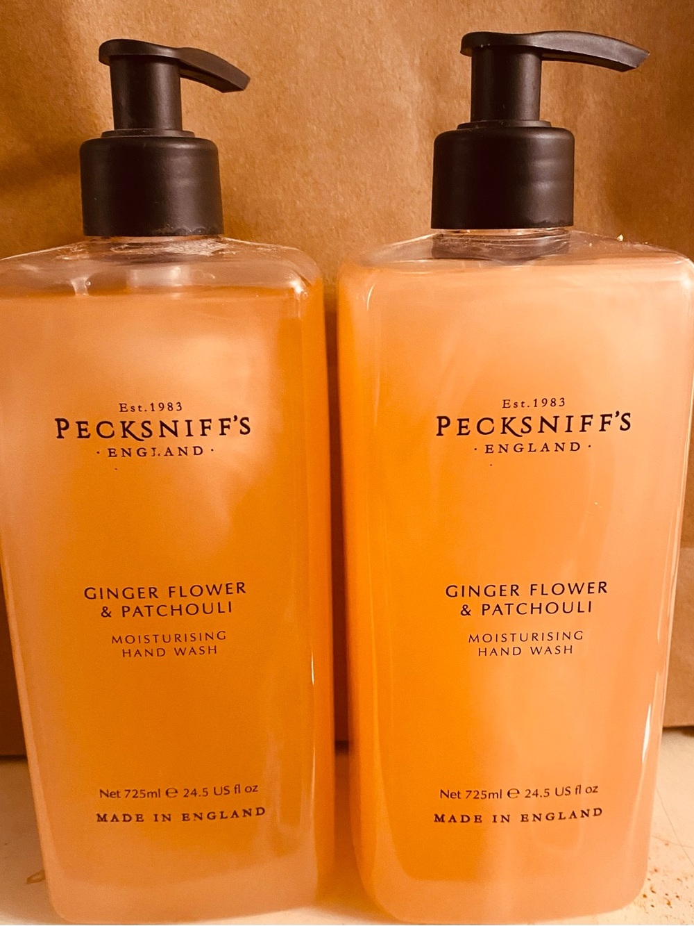 Pecksniffs England Ginger Flower & Patchouli Moisturising Hand Wash - Two 24.5oz